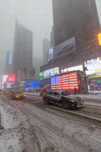 Time Square snow storm in New York City