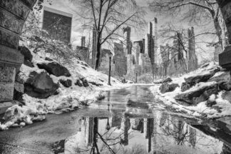 New York City, view to Manhattan from Central park in winter