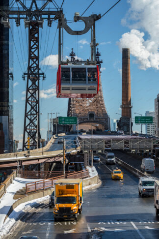 View to Queensboro bridge over 2nd avenue in New York City