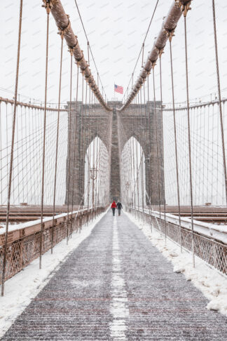 Brooklyn Bridge winter in New York City