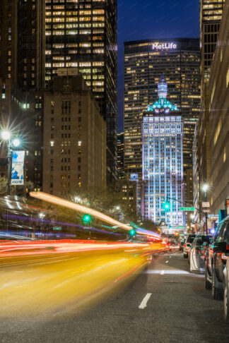 Madison avenue at night in New York City