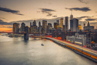 New york skyline at night