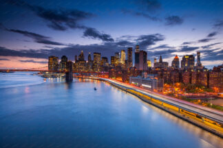 New york skyline at night