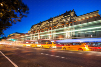 Metropolitan Museum of Art at night in New York City