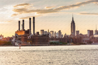 Nwe York City skyline at sunset