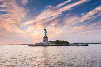 Statue of Liberty at sunset