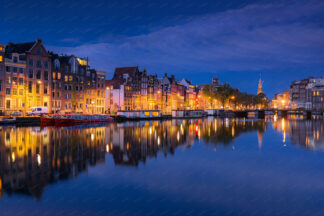 Amsterdam waterfront in the night