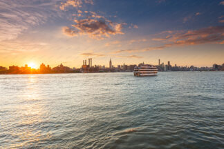 New York skyline at sunset