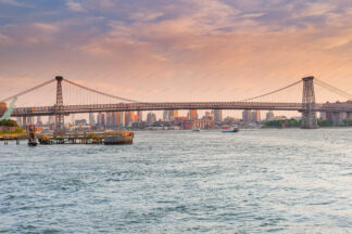 Williamsburg bridge over East River in New York City