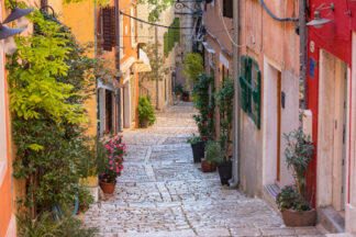 Grisia street in old town Rovinj