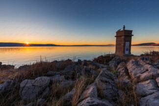 Beacon at sunset, north Croatia