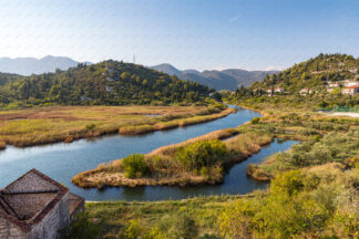 Neretva river near Ploce in Croatia